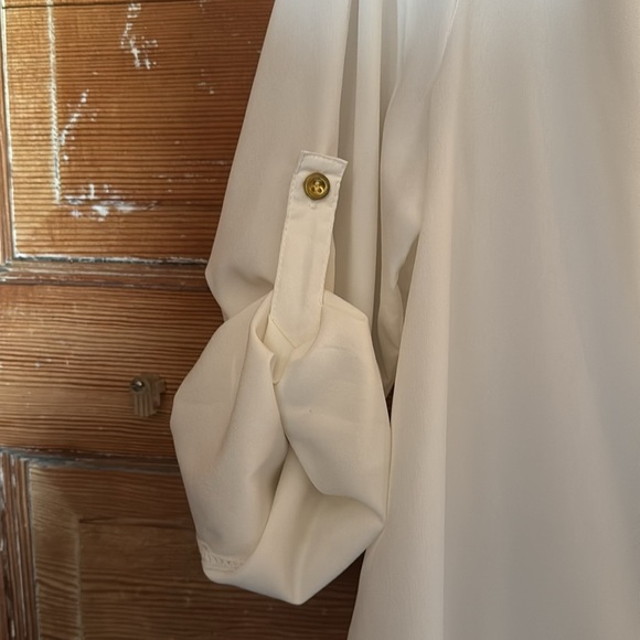 Spense Cream Roll-Tab Sleeve Blouse – Women’s Size Large - Picture 4 of 6